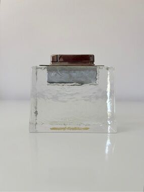 Hoechst Ice Block Table Lighter Glacier Glass Made in Germany 60s 70s